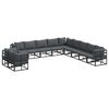 vidaXL Garden Sofa Set 11 pcs Black Aluminium