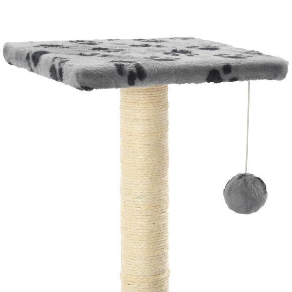 vidaXL Cat Tree with Sisal Scratching Posts 65 cm Grey Paw Print
