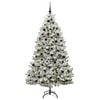 vidaXL Artificial Christmas Tree Green and White 210 cm PVC and Metal