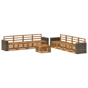 vidaXL Outdoor Sofa Set 9 pcs Natural