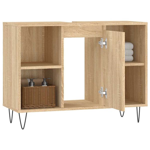 vidaXL Bathroom Cabinet Sonoma Oak 80x33x60 cm Engineered Wood