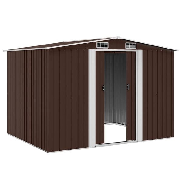 vidaXL Garden Storage Shed Brown 257x205x178 cm Steel