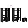vidaXL Shoe Cabinet with Shelf 2 pcs Black Oak Engineered Wood