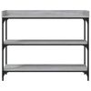 vidaXL Console Table with Shelves Grey Sonoma 100x30x80 cm