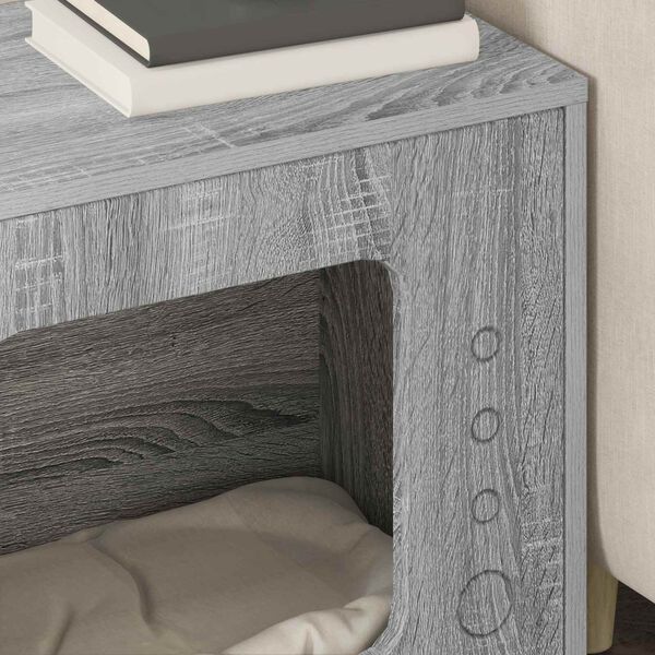 vidaXL Cat House Grey Sonoma 51 x 30 x 42 cm Engineered Wood