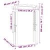 vidaXL Trellis Arch 150x60x210 cm Wood