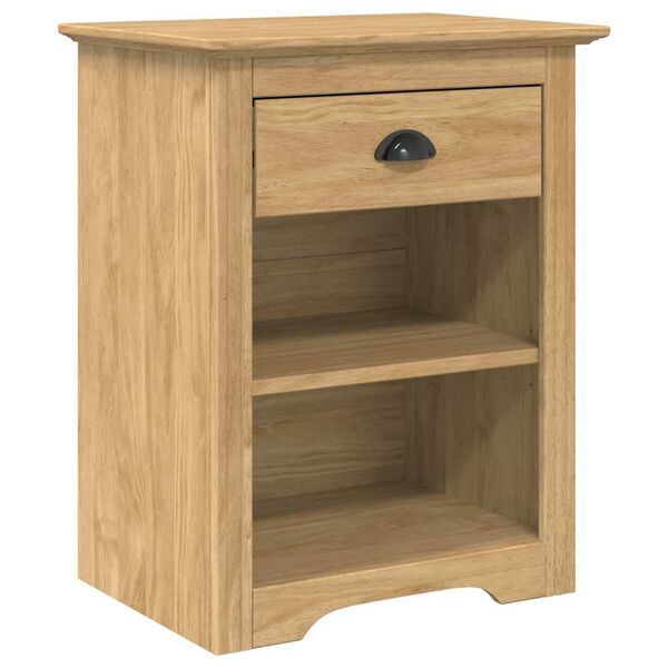 vidaXL Bedside Cabinet with Drawer BODO Honey Brown 53 x 38.5 x 67 cm