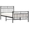 vidaXL Metal Bed Frame without Mattress with Footboard Black 100x190cm