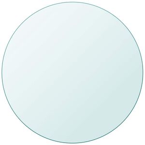 vidaXL Table Top Tempered Glass Round 80 cm
