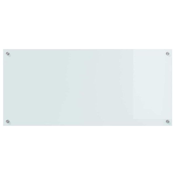 vidaXL Kitchen Backsplash White 110 x 50 x 0.6 cm Tempered Glass