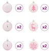 vidaXL Christmas Bauble Set 40 pcs White and Pink Plastic