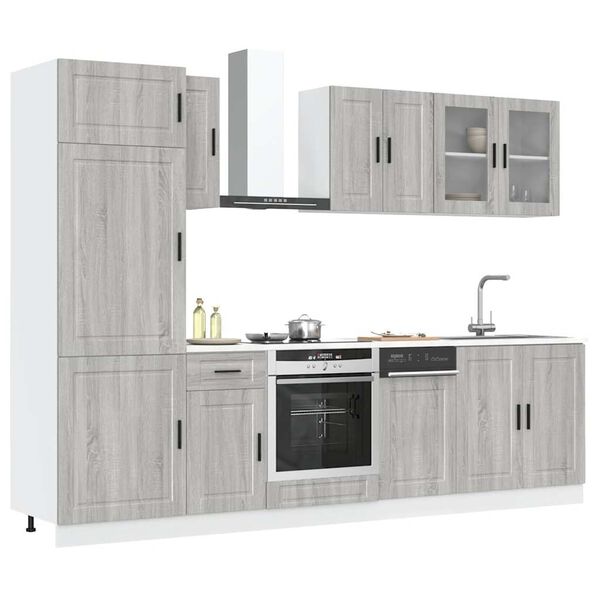 vidaXL 8 Piece Kitchen Cabinet Set Kalmar Grey Sonoma Engineered Wood
