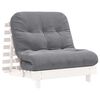 vidaXL Futon Sofa Bed with Mattress White 80x206x11 cm Solid Wood Pine