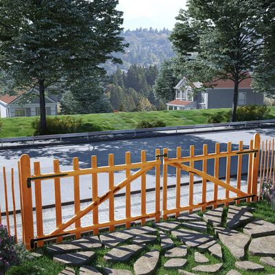 vidaXL Double Fence Gate Impregnated Hazel Wood 300x90 cm