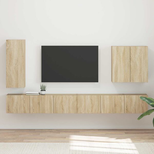 vidaXL Wall-mounted 6 pcs Sonoma Oak