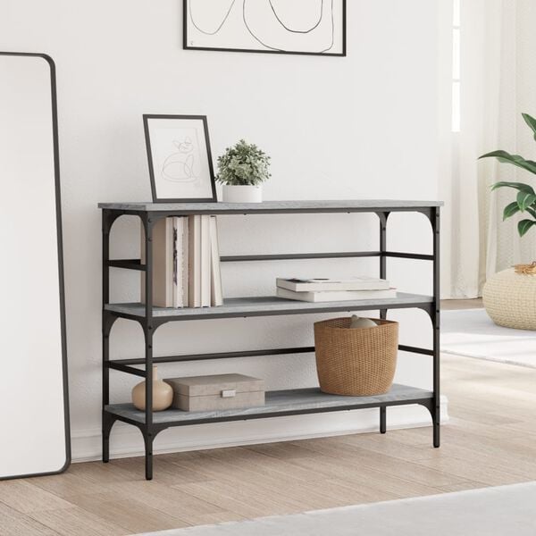 vidaXL Console Table Grey Sonoma 100x32x75 cm Engineered Wood