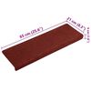 vidaXL Stair Mats Self-adhesive 15 pcs 65x21x4 cm Bordeaux Red Rectangular Edge