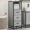 vidaXL Bathroom Cabinet Grey Sonoma 35x37.5x100 cm Engineered Wood