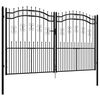 vidaXL Fence Gate KAMPEN with Spear Top Black 302x172 cm Steel