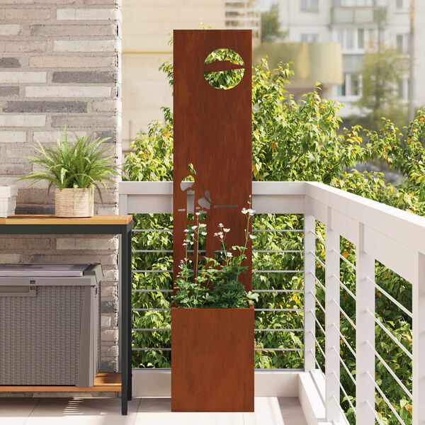 vidaXL Garden Privacy Screen Rusty 32 x 140 cm Weathering steel