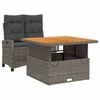 vidaXL 2 Piece Garden Dining Set with Cushions Grey Poly Rattan