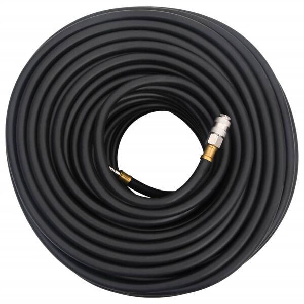 vidaXL Hybrid Air Hose Black 0.6" 100 m Rubber and PVC