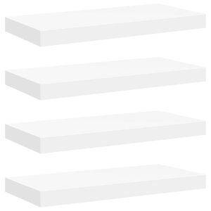 vidaXL Floating Wall Shelves 4 pcs White 50x23x3.8 cm MDF