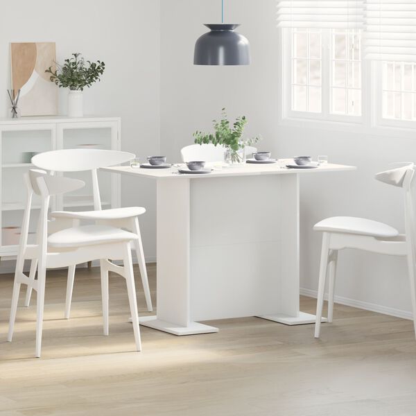 vidaXL Dining Table White 110 x 60 x 75 cm Engineered wood