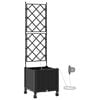 vidaXL Garden Planter with Irrigation&Wheels Black 40 x 40 x 148 cm PP