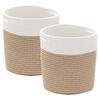 vidaXL Storage Baskets 2 pcs Brown and White &Oslash;28x28 cm Cotton