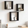 vidaXL Wall Cube Shelves 3 pcs Black MDF