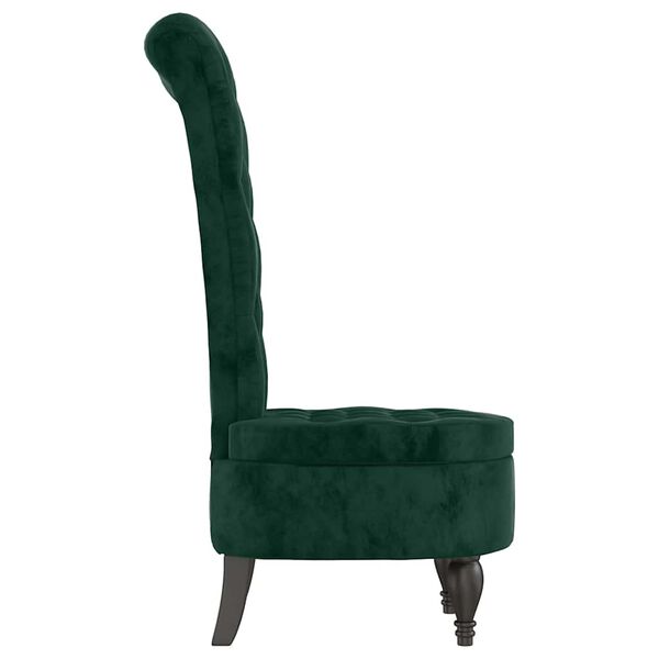 vidaXL High Back Chair Dark Green Velvet Button Design