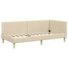 vidaXL Corner Bed Frame with Headboard Cream 80 cm x 200 cm Velvet