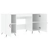 vidaXL Desk High Gloss White 140x50x75 cm Engineered Wood