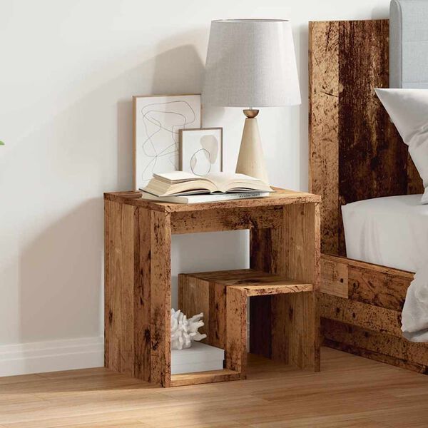 vidaXL Bedside Cabinet Old Wood 40x30x40 cm Engineered Wood