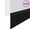 vidaXL Self-adhesive Door Brush Seals 12 pcs Black 100 cm