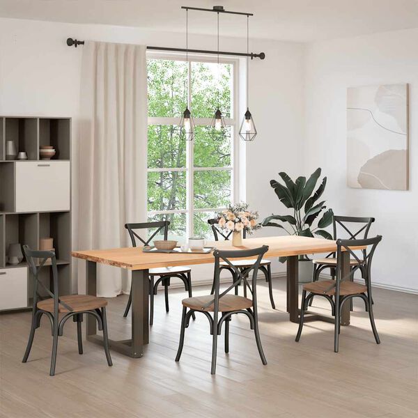 vidaXL Dining Table Legs T-Shaped&nbsp;2 pcs Black 70x35x(72-73) cm Steel