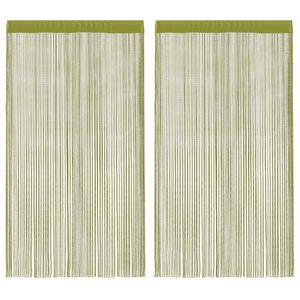 vidaXL String Curtains 2 pcs 140x250 cm Green