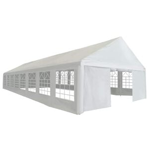 vidaXL Party Tent White 1600 x 600 x 370 cm Polyethylene and Metal