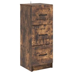 vidaXL Drawer Cabinet Smoked Oak 33 x 34.5 x 87 cm Engineered Wood