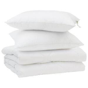 vidaXL Summer Duvet with Pillow 3 pcs White Microfibre