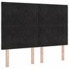 vidaXL LED Headboard with Headboard Black 160 cm Faux Leather