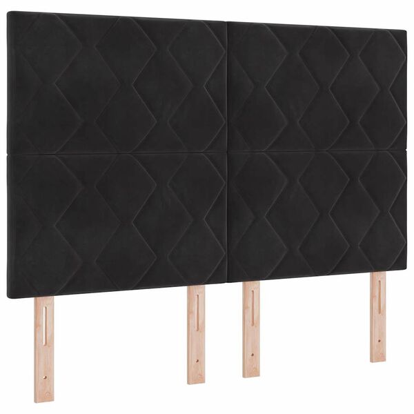vidaXL LED Headboard with Headboard Black 160 cm Faux Leather