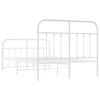 vidaXL Metal Bed Frame without Mattress with Footboard White 120x190cm