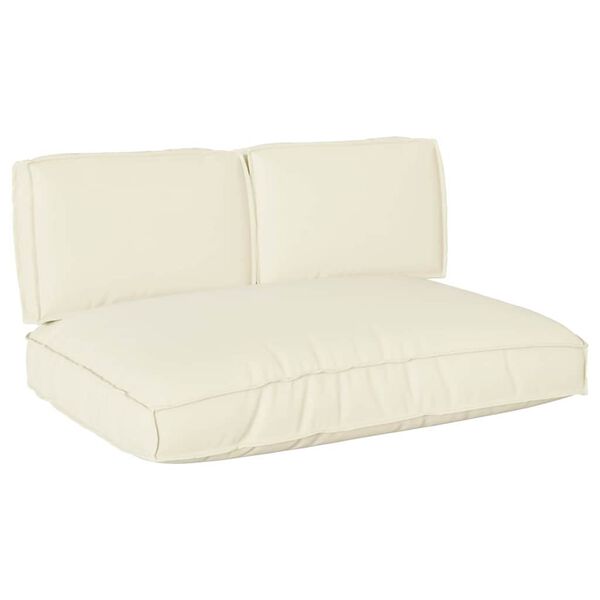 vidaXL Pallet Cushion Set 3 pcs Cream 120 x 80 x 12 cm Oxford fabric