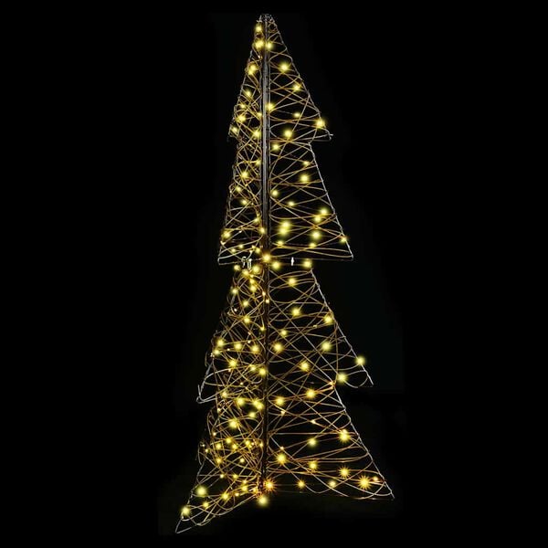 vidaXL Christmas Tree with 160 LEDs Warm White 150 cm Rattan