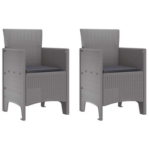 vidaXL Garden Chair 2 pcs Light grey 53 x 49 x 85 cm PP
