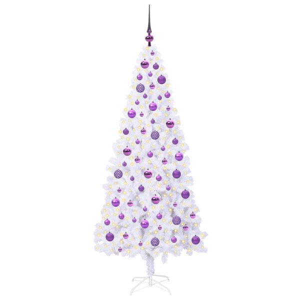 vidaXL Artificial Christmas Tree with Stand White 180 cm PVC and Steel