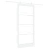 vidaXL Sliding Door ORKDAL 93 x 202 cm Solid Pine Wood and Glass White