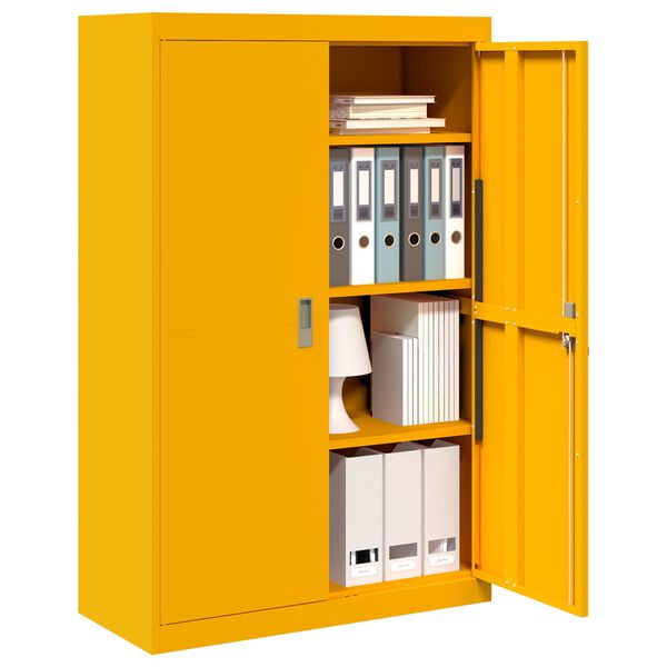 vidaXL Storage Cabinet 2 pcs Mustard Yellow 90 x 40 x 140 cm Steel